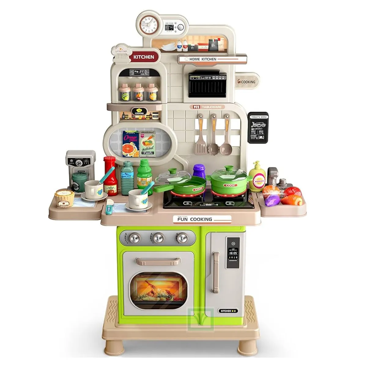 JUGUETE COCINA INTERACTIVA VERDE 53 PIEZAS CON SONIDOS LUCES Y AGUA - 2