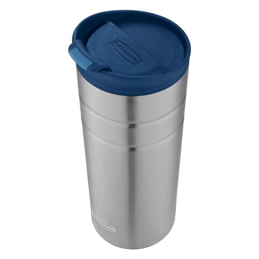 VASO RUBBERMAID DE 473ML FLID NAUTICAL 2039431 ACERO CON TAPA AZUL - 3