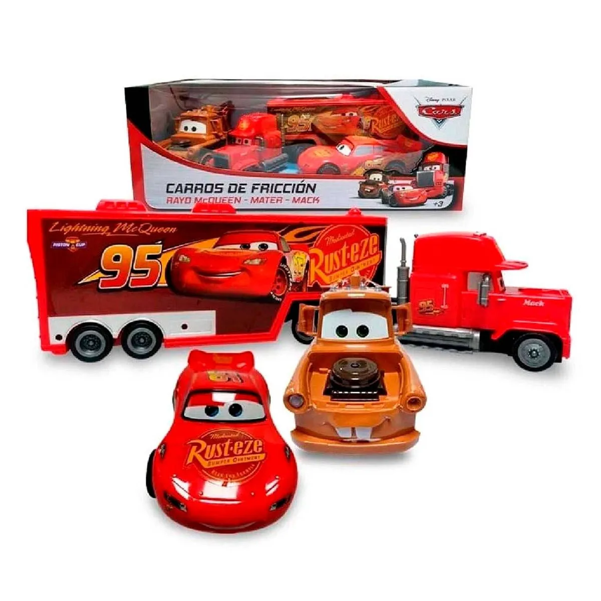 COCHES DE FRICCIÓN CARS MATER MCQUEEN Y MACK - 2