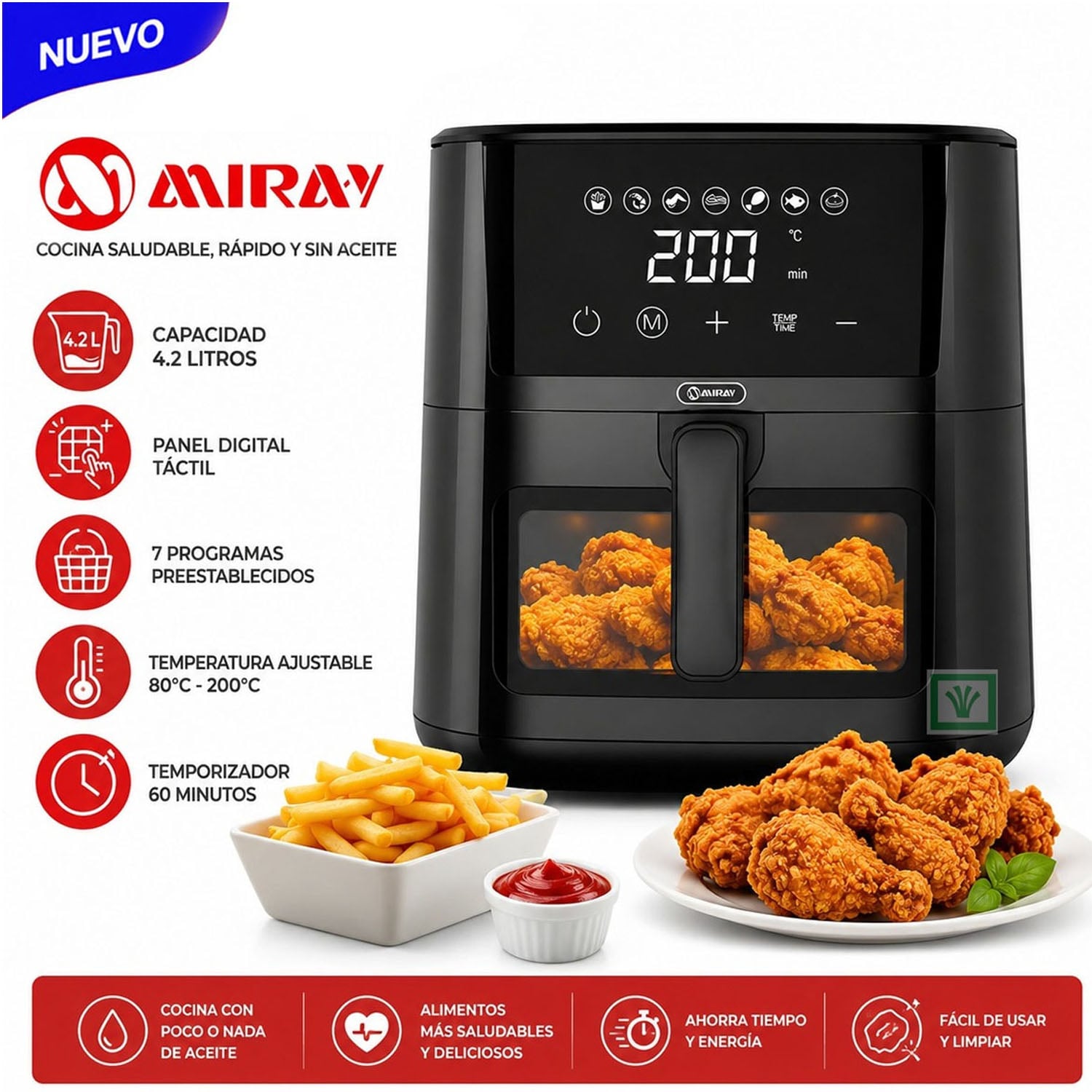 OLLA FREIDORA DIGITAL MIRAY OFM-113 4.2L - 1