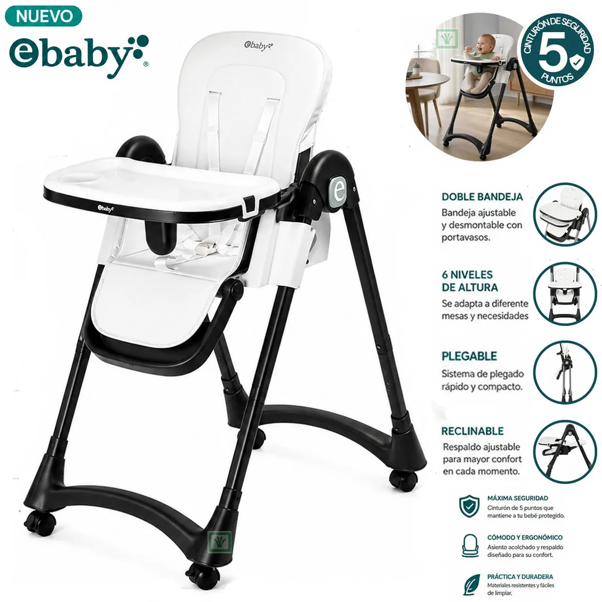 SILLA DE COMER LEIA EB642 BLANCO - 1