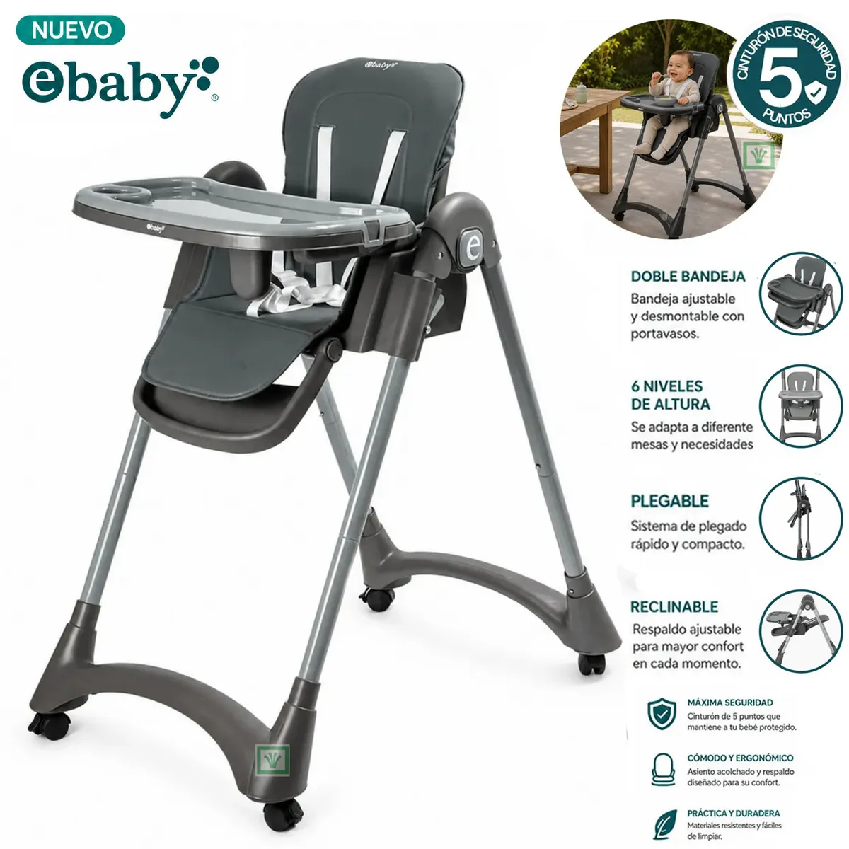 SILLA DE COMER LEIA EB642 GRIS - 1