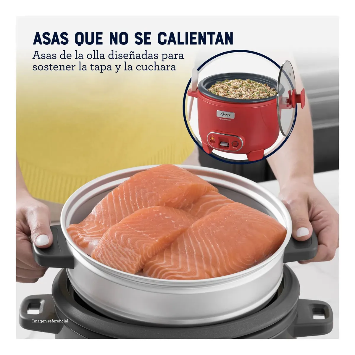 OLLA ARROCERA OSTER 1.8L 3 EN 1 FUNCIÓN DE SOFRITO VAPORERA ROJO CKSTRC10DFPNK - 3