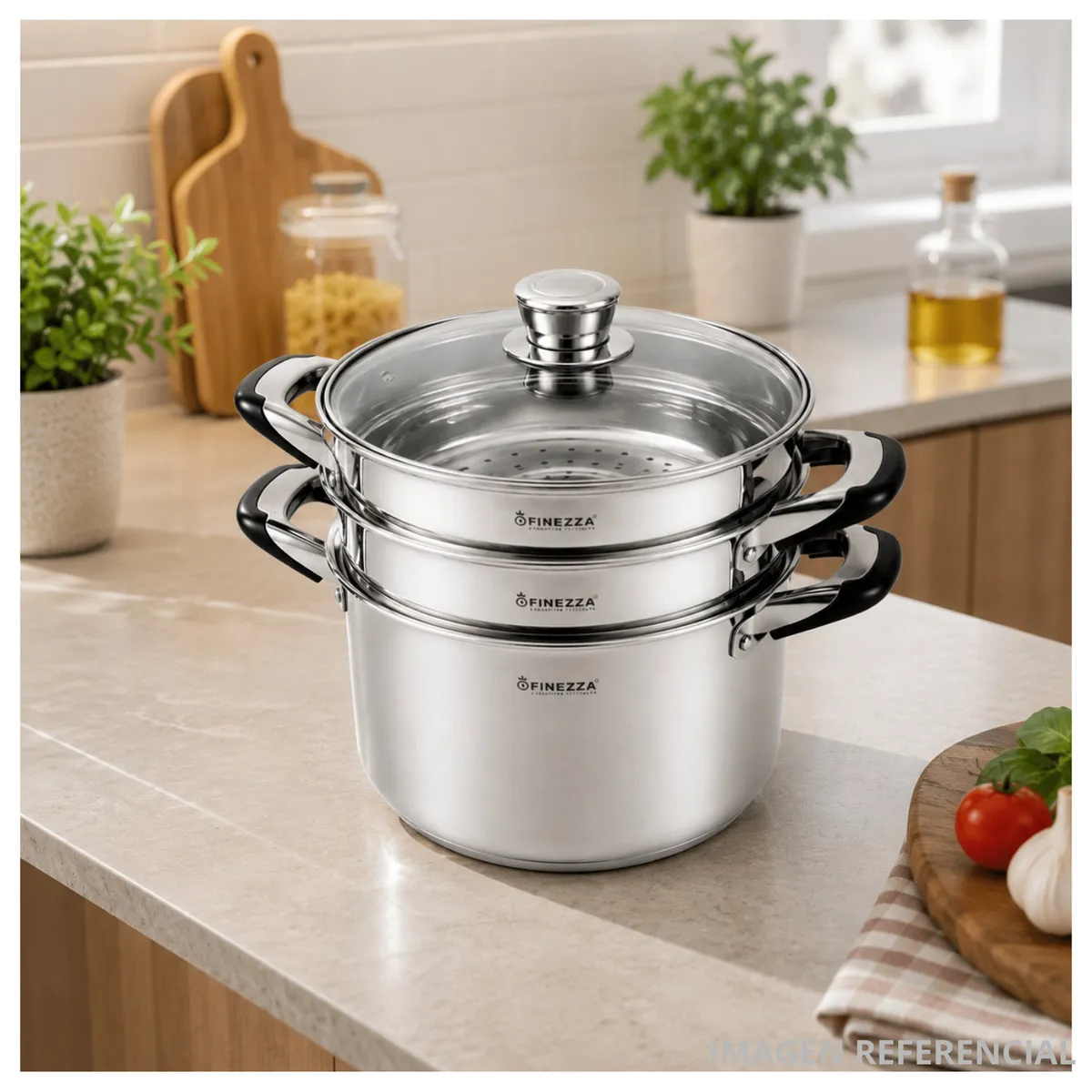 OLLA ESPAGUETERA FINEZZA DE ACERO INOXIDABLE DE 6 LITROS CON TAPA ESCURRIDORA - FZ-0062SP - 1