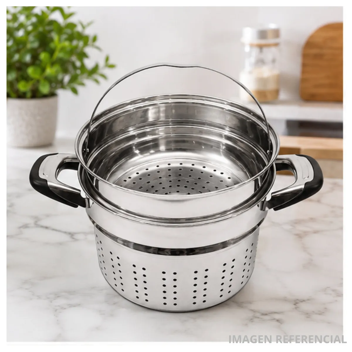 OLLA ESPAGUETERA FINEZZA DE ACERO INOXIDABLE DE 6 LITROS CON TAPA ESCURRIDORA - FZ-0062SP - 5