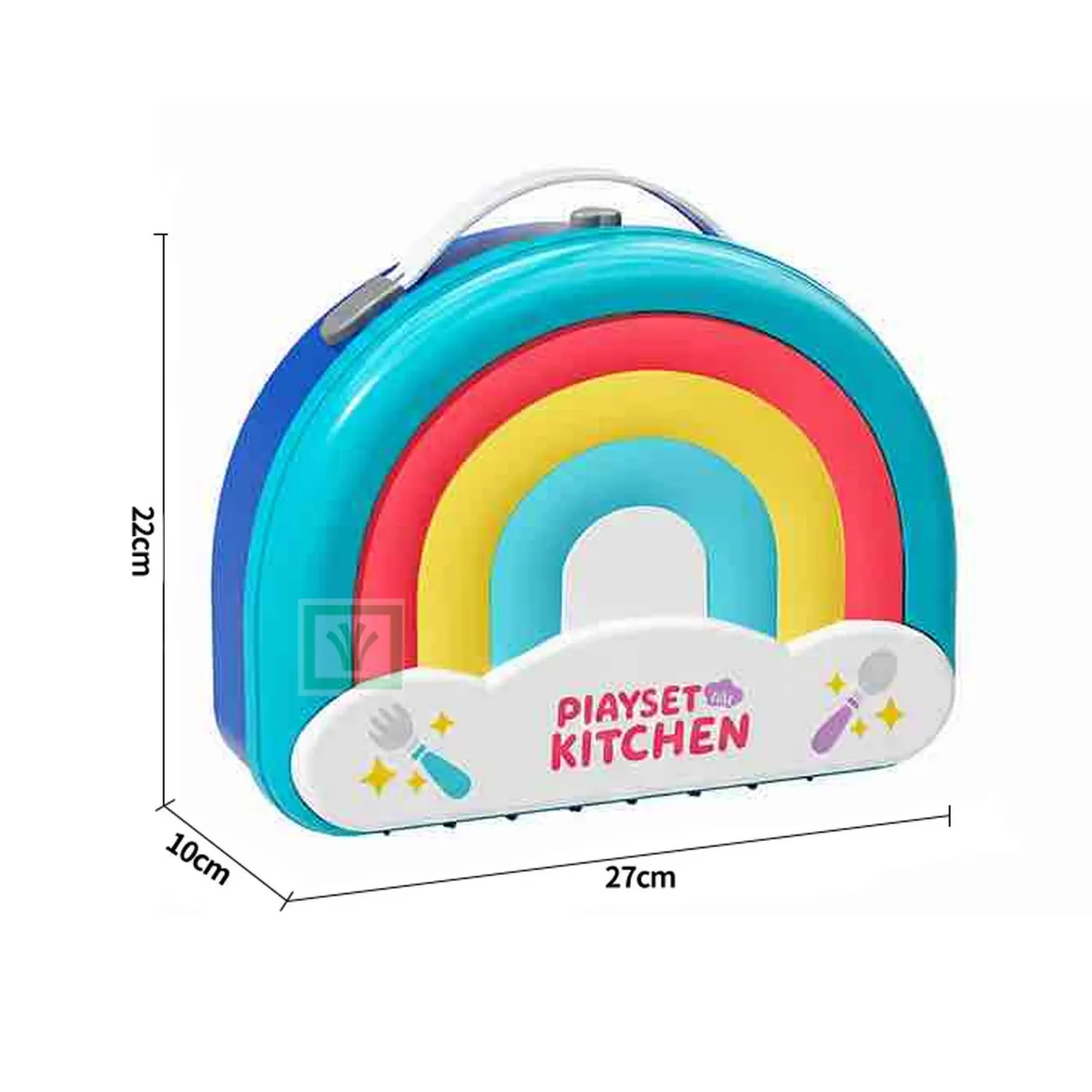 COCINA DE JUGUETE PORTÁTIL 2 EN 1 CON ACCESORIOS ARCOIRIS 008-507A NIÑO - 3