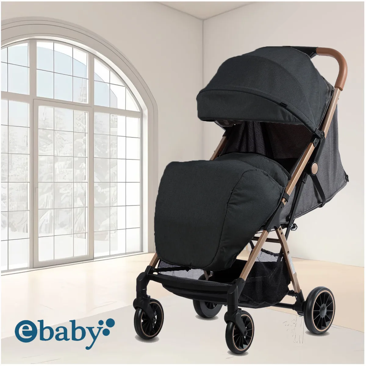 COCHE MALETA PARA BEBÉ «SOFI» DE FÁCIL PLEGADO BLACK - 2