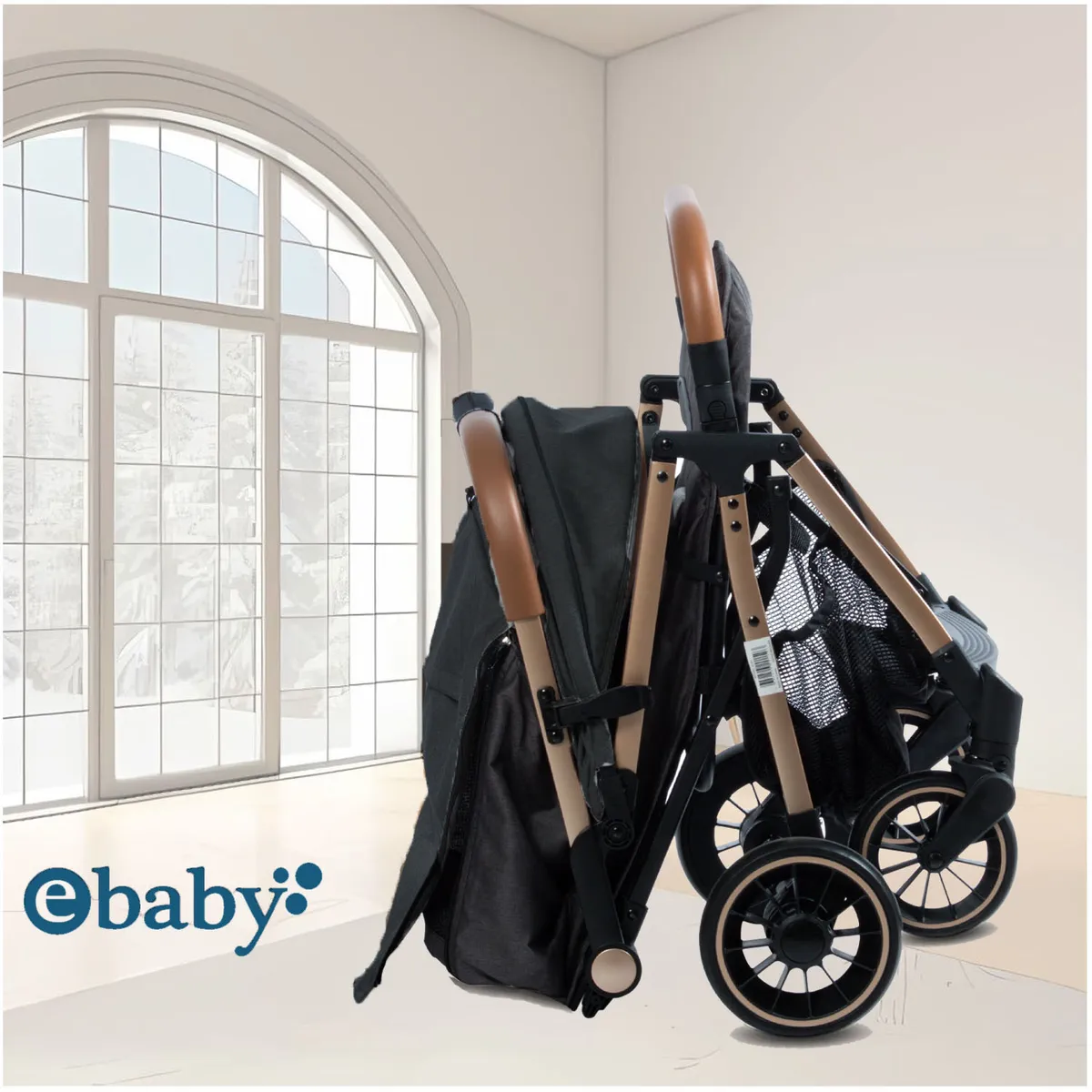 COCHE MALETA PARA BEBÉ «SOFI» DE FÁCIL PLEGADO BLACK - 5
