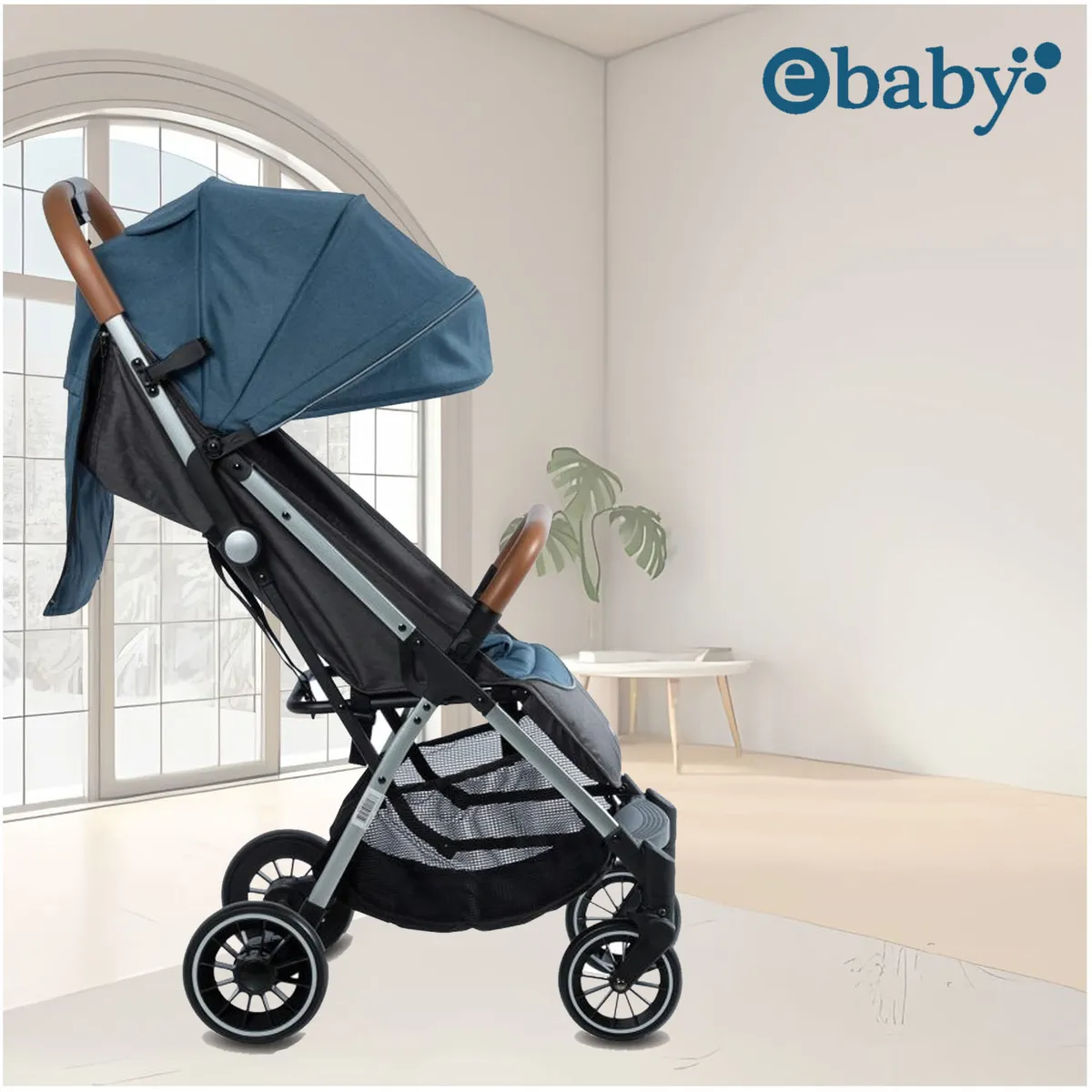 COCHE MALETA PARA BEBÉ «SOFI» DE FÁCIL PLEGADO AZUL - 4