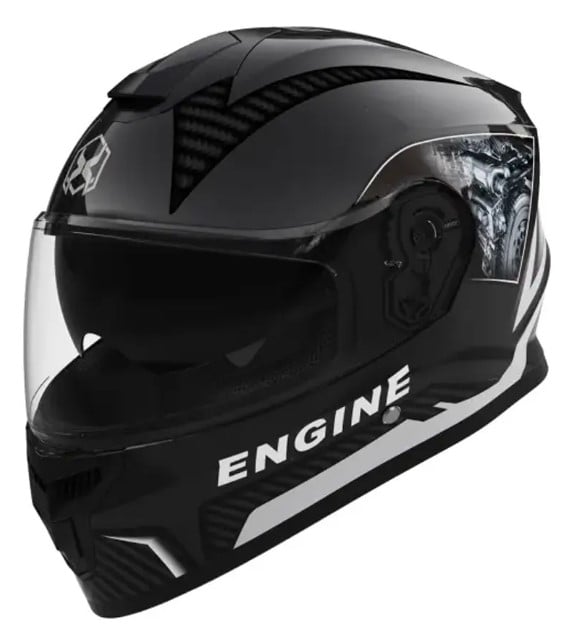 CASCO MOTO DOBLE VISOR REVOX NEGRO GRIS BRILLO LINEAL - 1