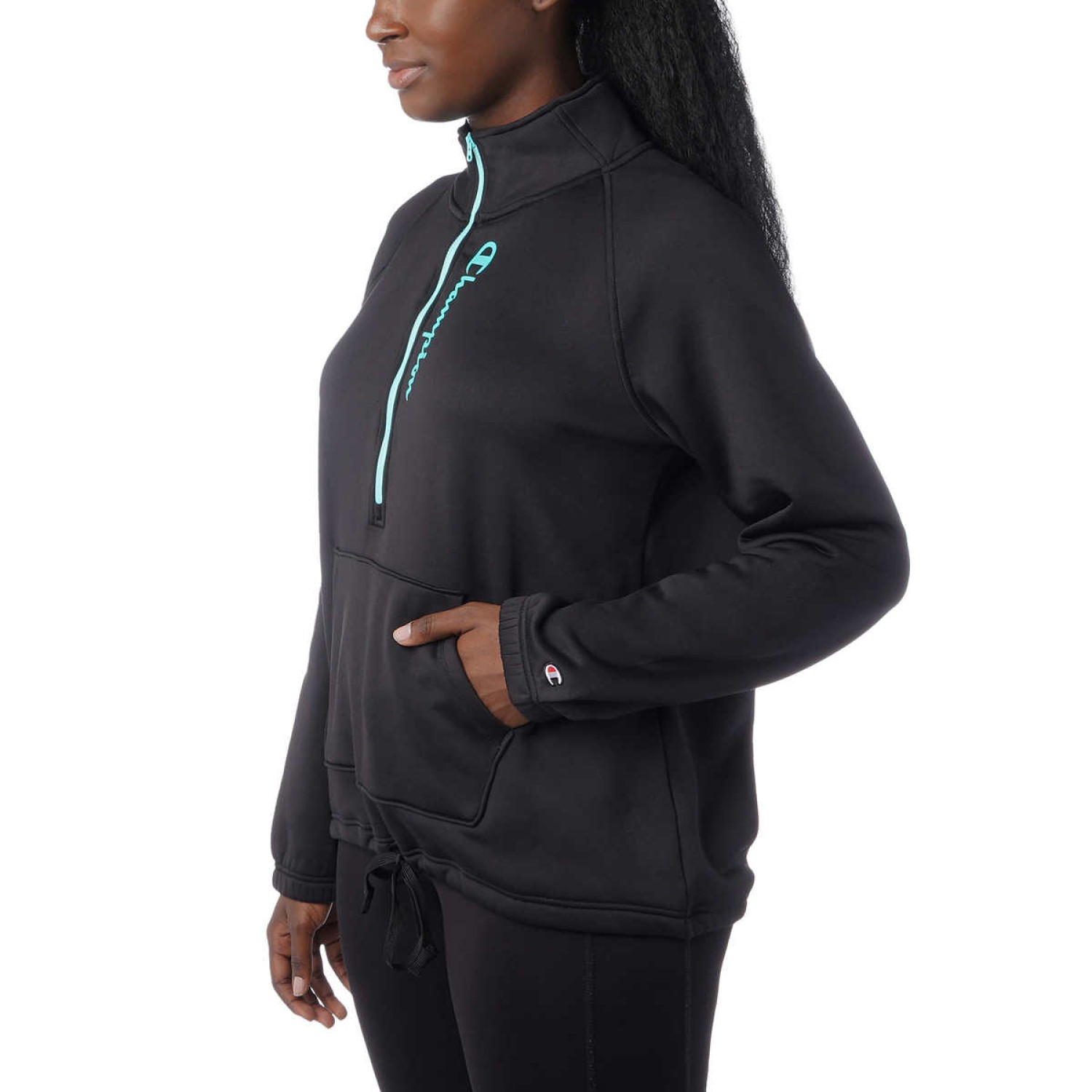 POLERA CON FORRO POLAR CHAMPION HALF ZIP BLACK MUJER - 2