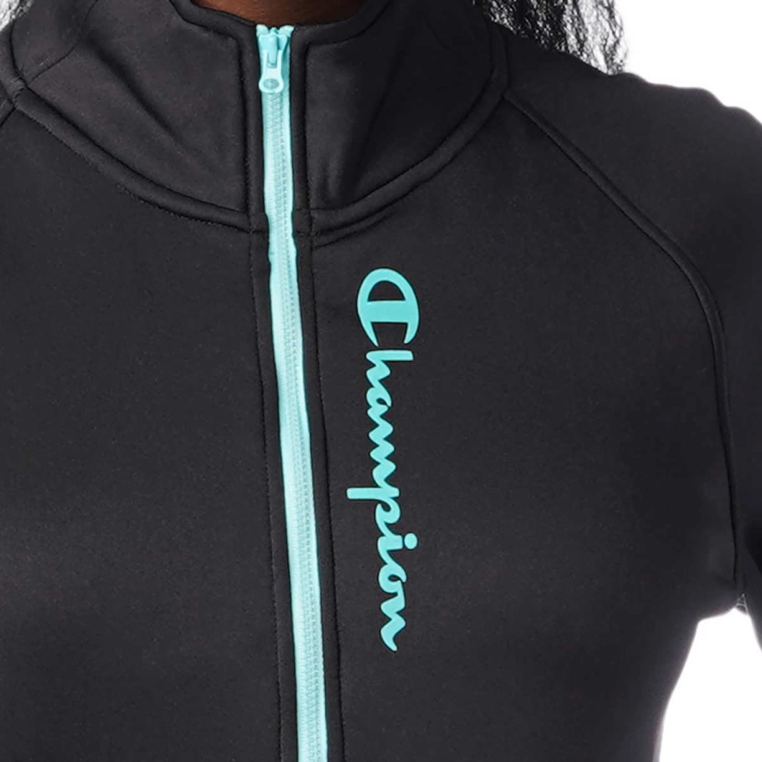 POLERA CON FORRO POLAR CHAMPION HALF ZIP BLACK MUJER - 4