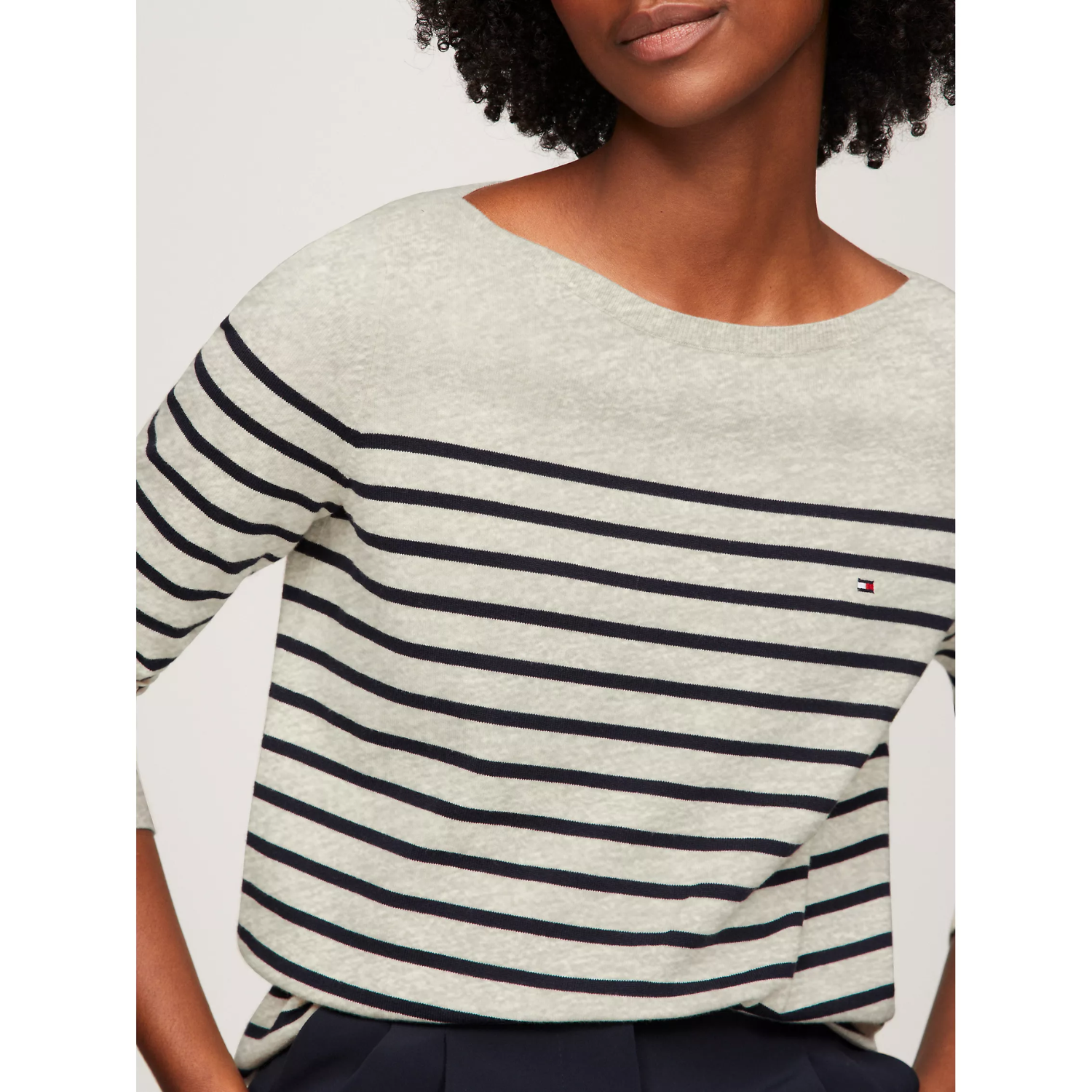 SUETER DE MUJER TOMMY HILFIGER RAYADO BEIGE/AZUL - 2