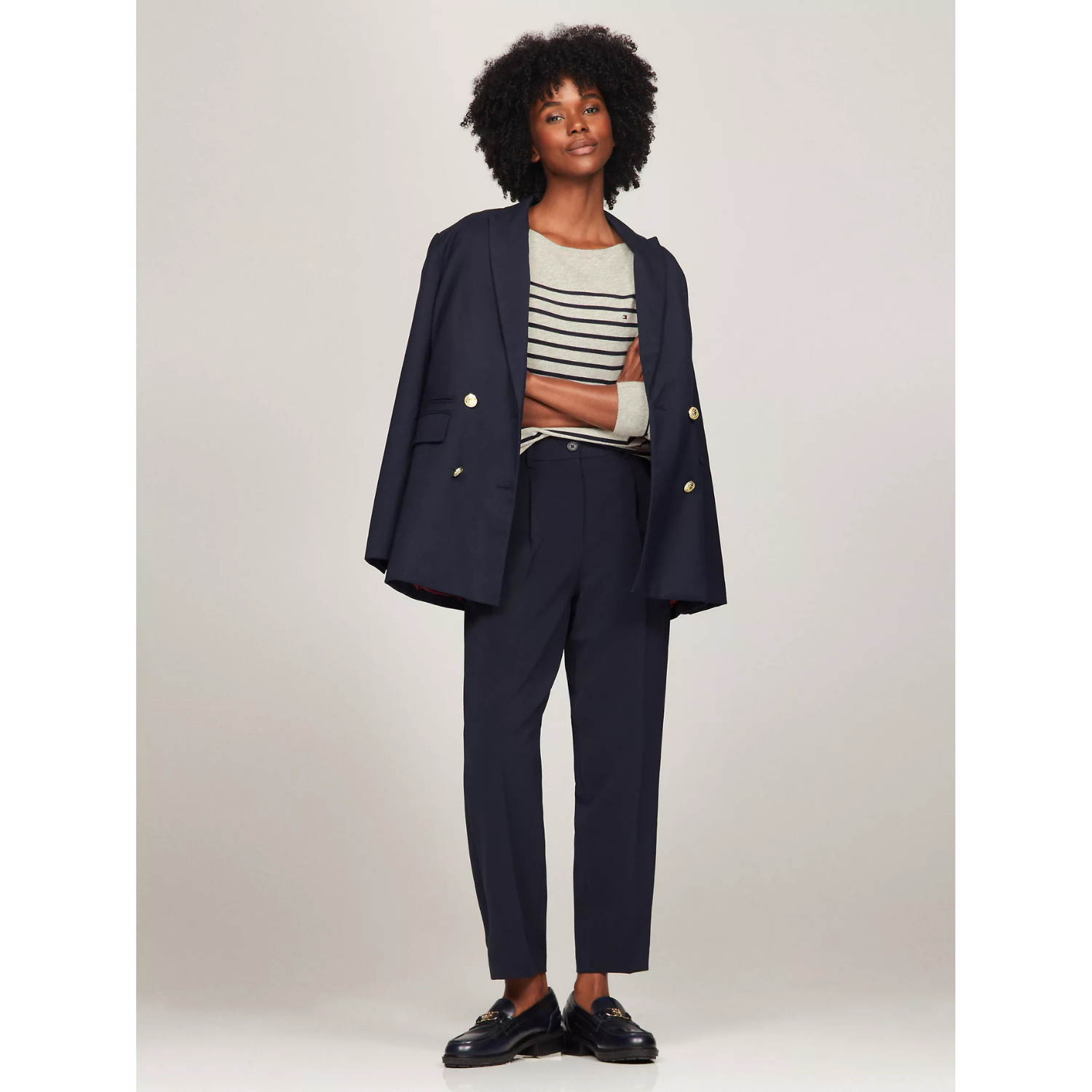 SUETER DE MUJER TOMMY HILFIGER RAYADO BEIGE/AZUL - 3