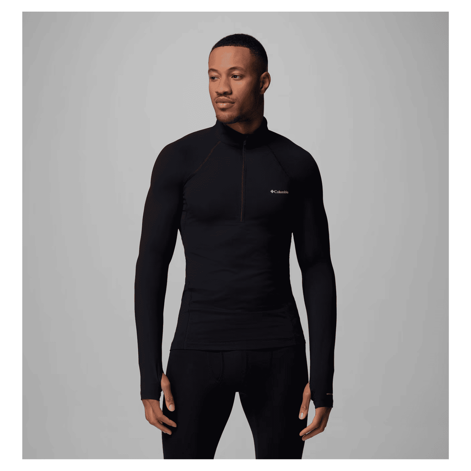 CAMISETA TERMICA INTERIOR HOMBRE COLUMBIA MIDWEIGHT ONMNI HEAT HALF ZIP BLACK - 1