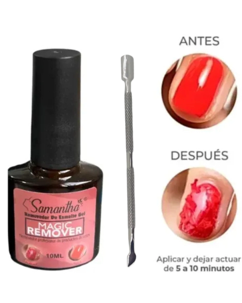 PACK REMOVEDOR DE GEL SAMANTHA 10ML + REPUJADOR - 1
