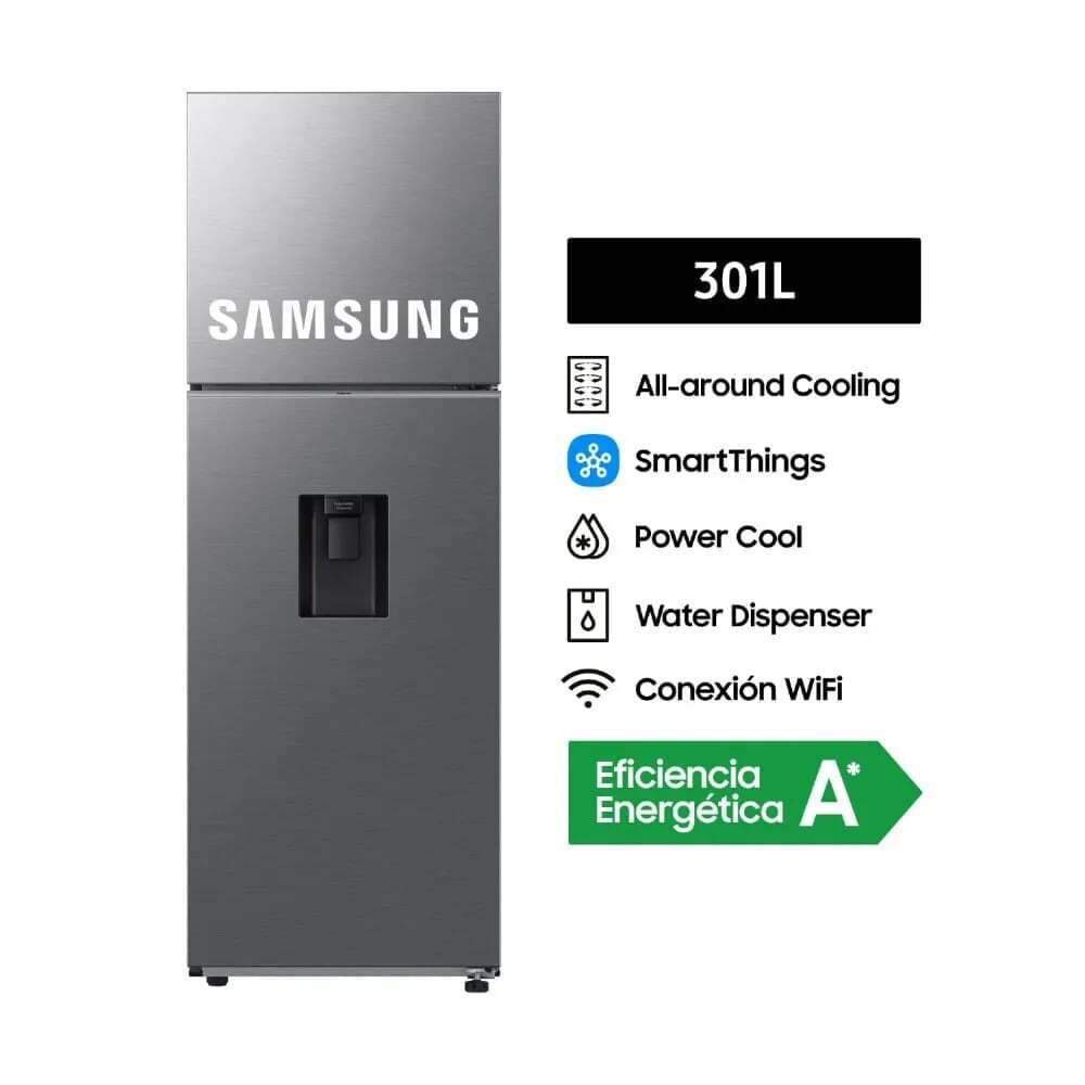 REFRIGERADORA SAMSUNG 301LT TOP FREEZER CON DISPENSADOR RT31DG5220S9PE SILVER - 1