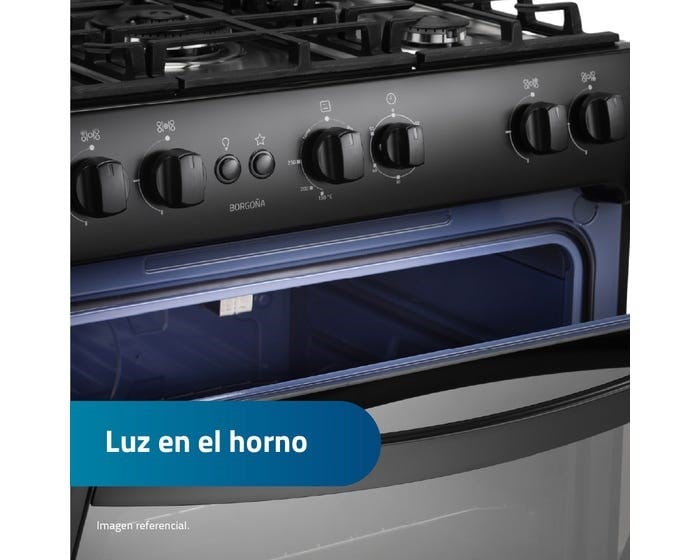 COCINA DE PIE A GAS INDURAMA 5 HORNILLAS BORGOÑA - 6