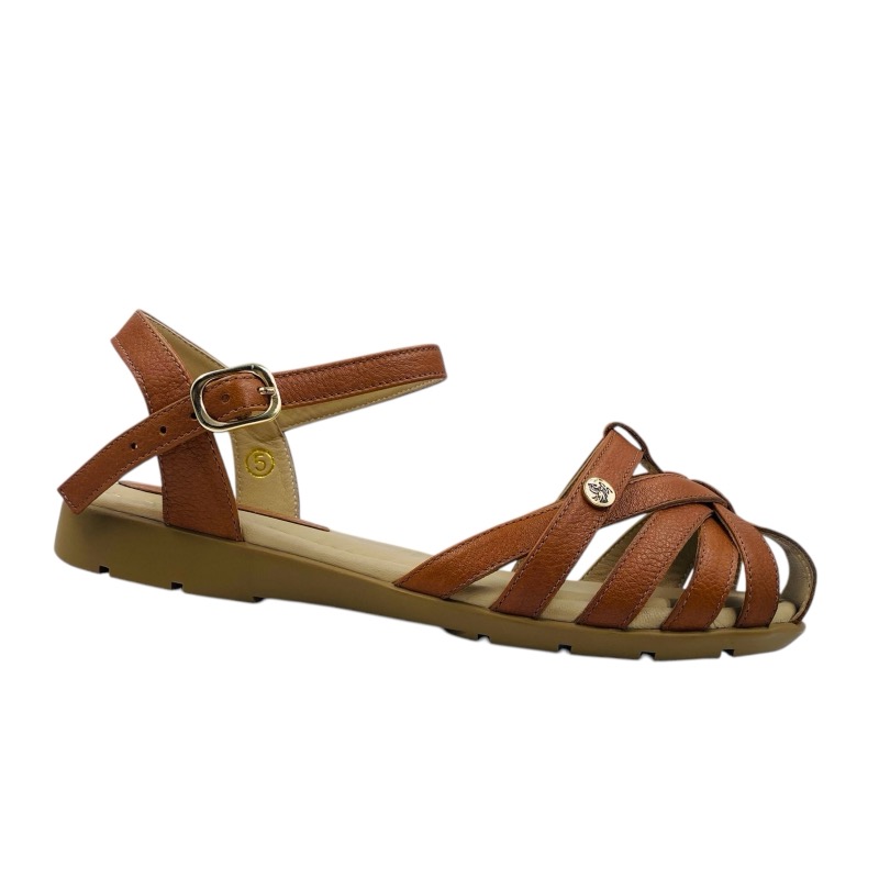 SANDALIAS MUJER CALIMOD CUERO CAMEL - 2