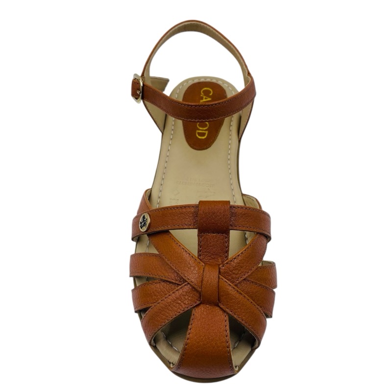 SANDALIAS MUJER CALIMOD CUERO CAMEL - 6