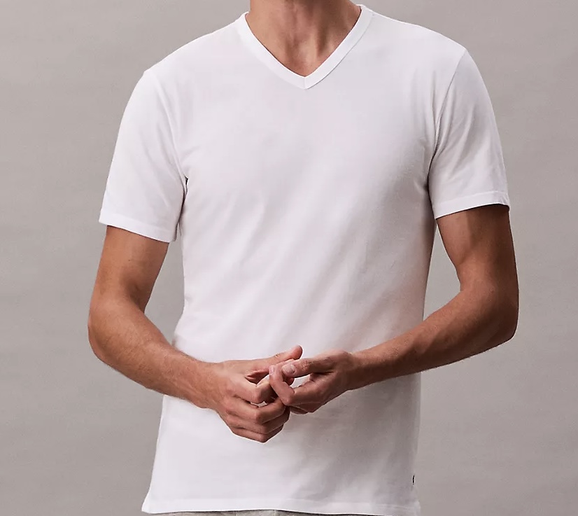 CALVIN KLEIN PACK DE 3 CAMISETAS DE ALGODÓN ELÁSTICO CON CUELLO EN V Y CORTE AJUSTADO - 2