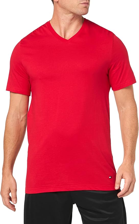 TOMMY HILFIGER PLAYERAS PARA HOMBRE DE ALGODÓN, 3 UNIDADES, CLÁSICAS, CON CUELLO EN V - 2