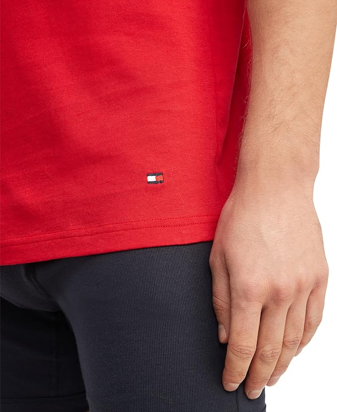 TOMMY HILFIGER PLAYERAS PARA HOMBRE DE ALGODÓN, 3 UNIDADES, CLÁSICAS, CON CUELLO EN V - 4