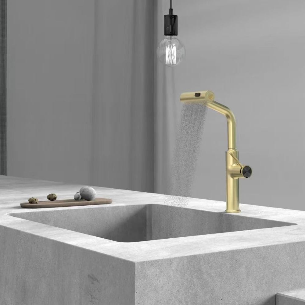 LLAVE HILIVING GMD-LS3 GRIFERIA MONOMANDO DORADO GOLD COCINA CON 3 TIPOS CHORRO - 4