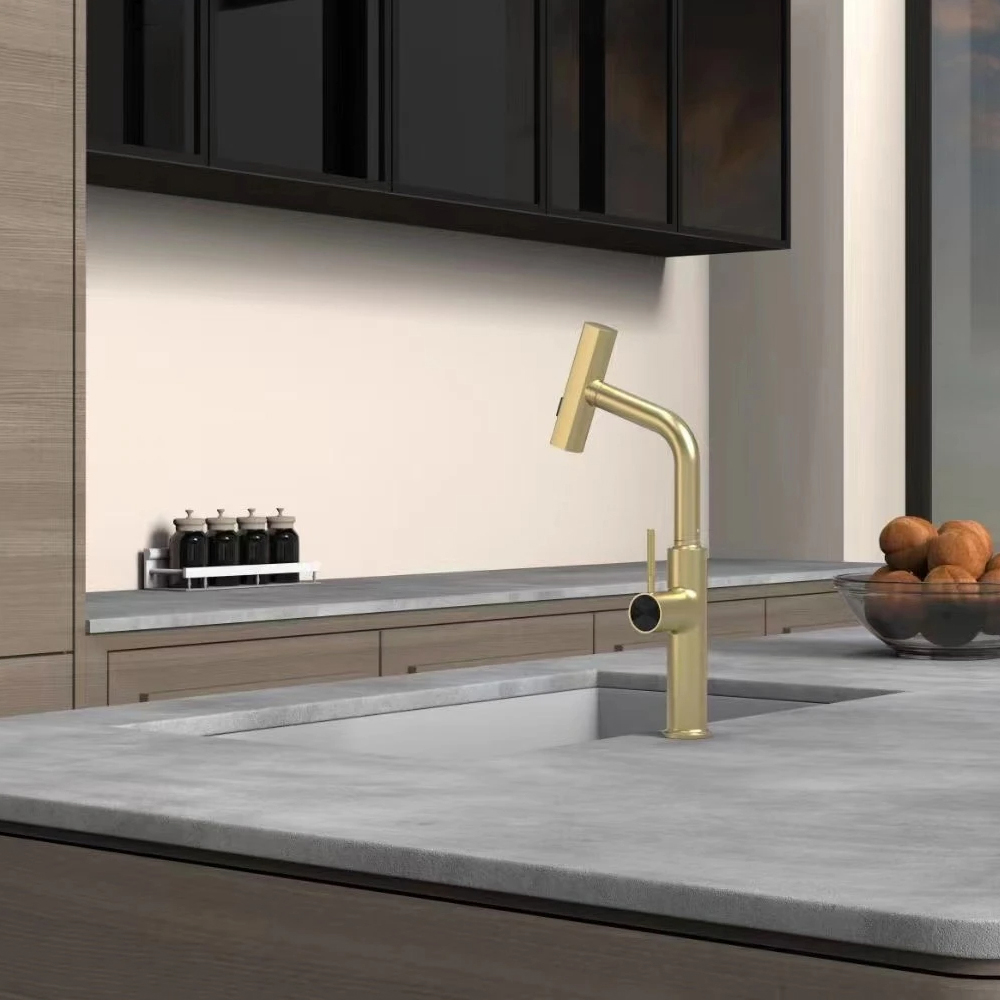 LLAVE HILIVING GMD-LS3 GRIFERIA MONOMANDO DORADO GOLD COCINA CON 3 TIPOS CHORRO - 5