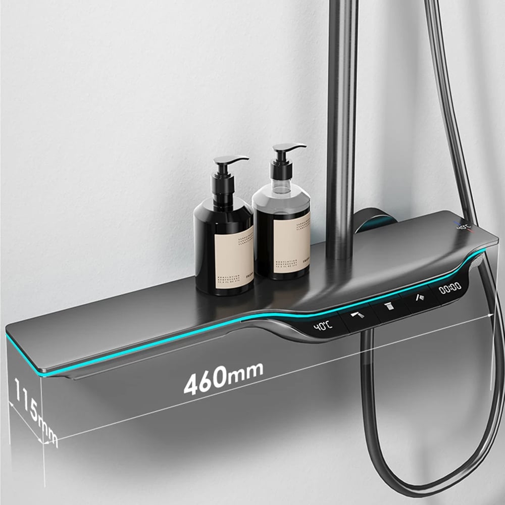COLUMNA DUCHA HILIVING SD-SPH5 GRIS 5 MULTICHORROS TECLAS PANTALLA DIGITAL LED 126 CM - 4