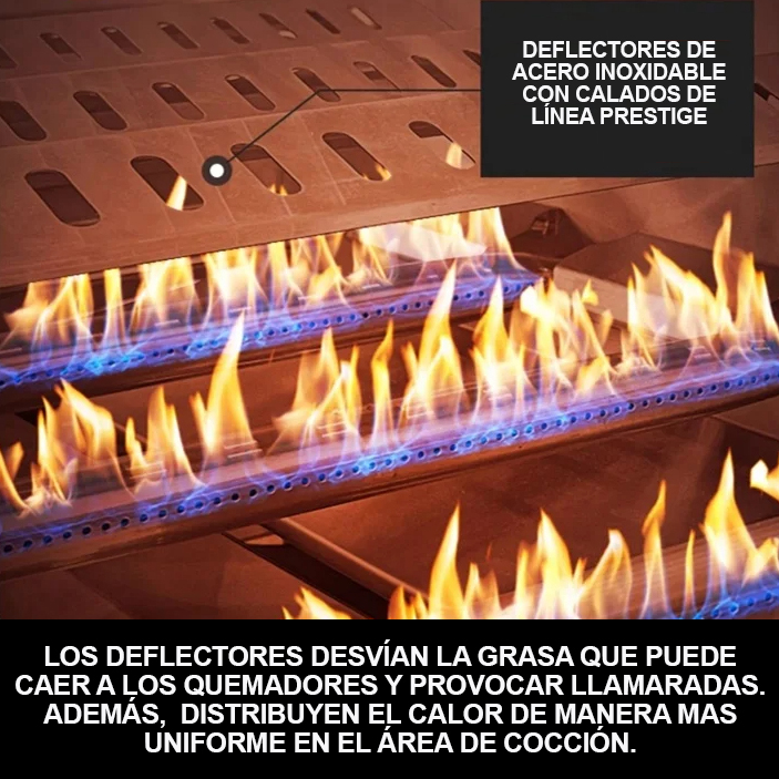 PARRILLA HIGRILL NEGRO A GAS MULTICOCCION 5 QUEMADORES EMBUTIR QUEMADOR INFRARROJO - 8