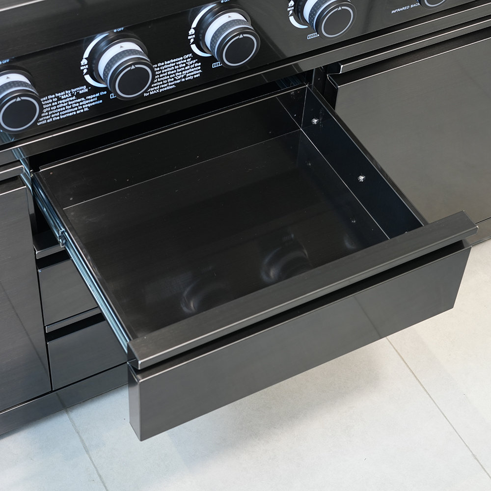 PARRILLA A GAS HIGRILL PRESTIGE SS BPI-F611 NEGRO MULTICOCCION 8 QUEMADORES CON QUEMADOR INFRARROJO Y GABINETE BAJO - 4