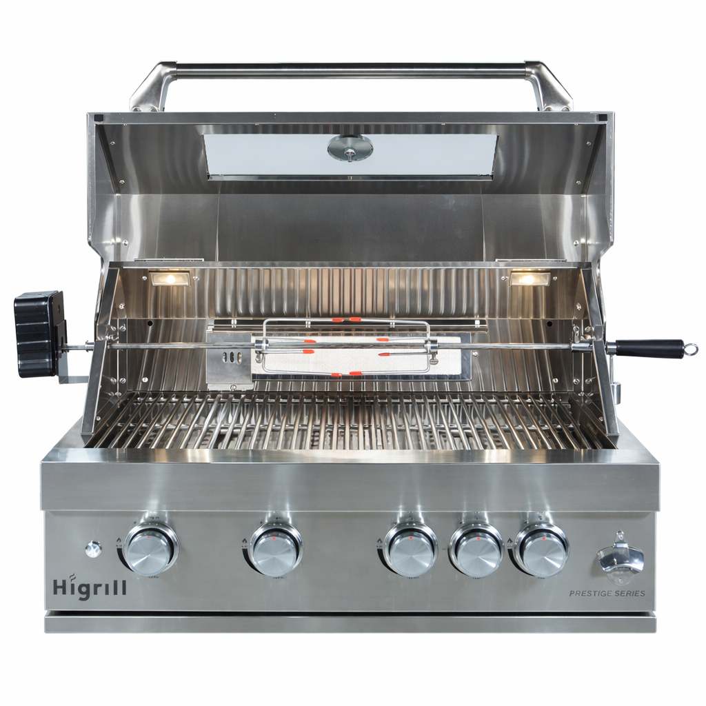 PARRILLA A GAS Y CARBON DE 5 QUEMADORES PARA EMPOTRAR DE ACERO INOXIDABLE 304 CON EQUIPAMIENTO HIGRILL FULL - 2