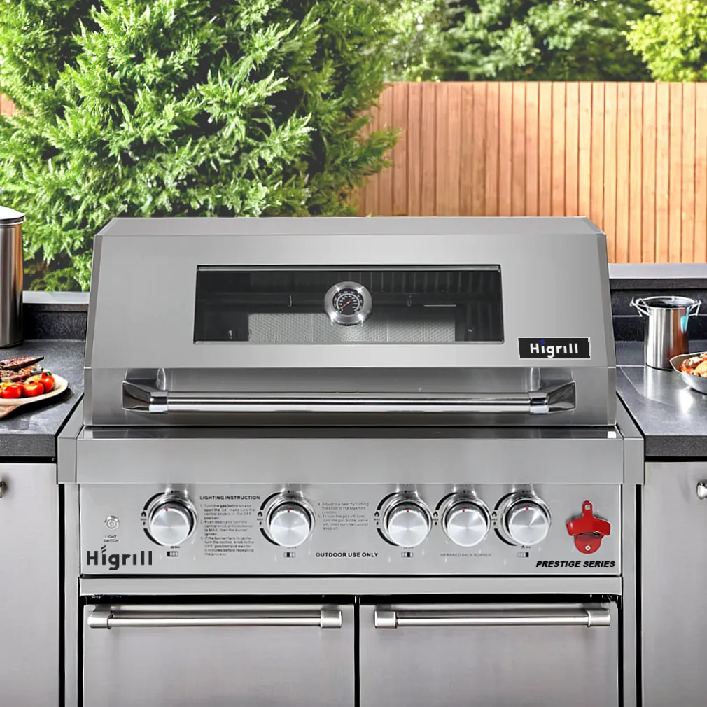 PARRILLA A GAS Y CARBON DE 5 QUEMADORES PARA EMPOTRAR DE ACERO INOXIDABLE 304 CON EQUIPAMIENTO HIGRILL FULL - 7