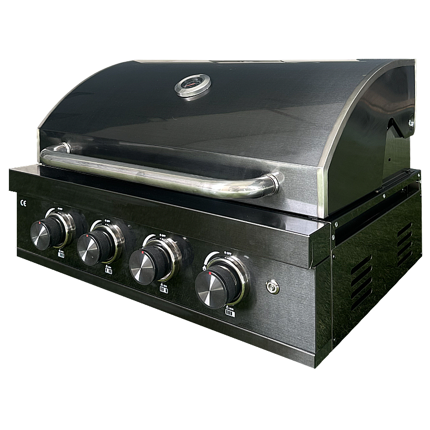 PARRILLA A GAS DE 4 QUEMADORES PARA EMPOTRAR DE ACERO INOXIDABLE 304 NEGRO - 70CM - 2