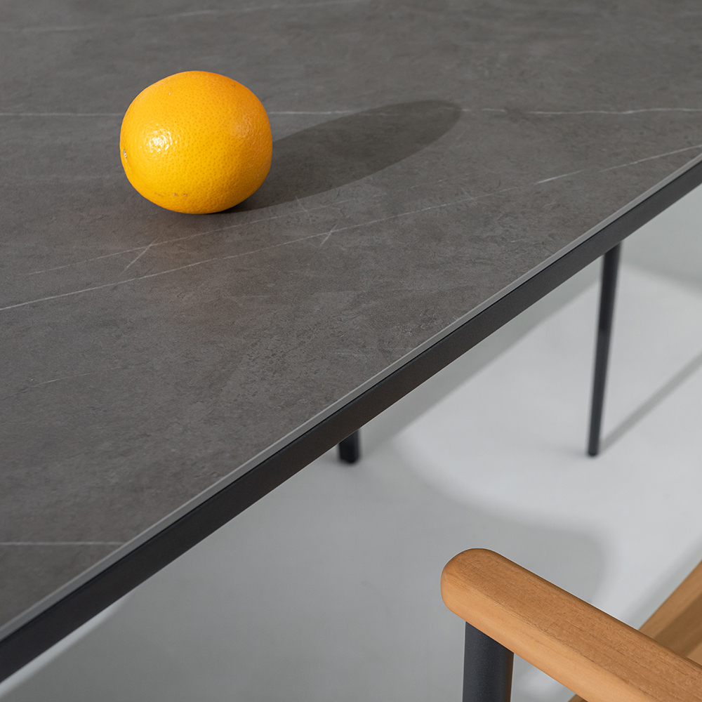 MESA EXTENSIBLE PARA COMEDOR DE TERRAZA PIEDRA SINTERIZADA PARA 6 A 10 PERSONAS - HILIVING - 6