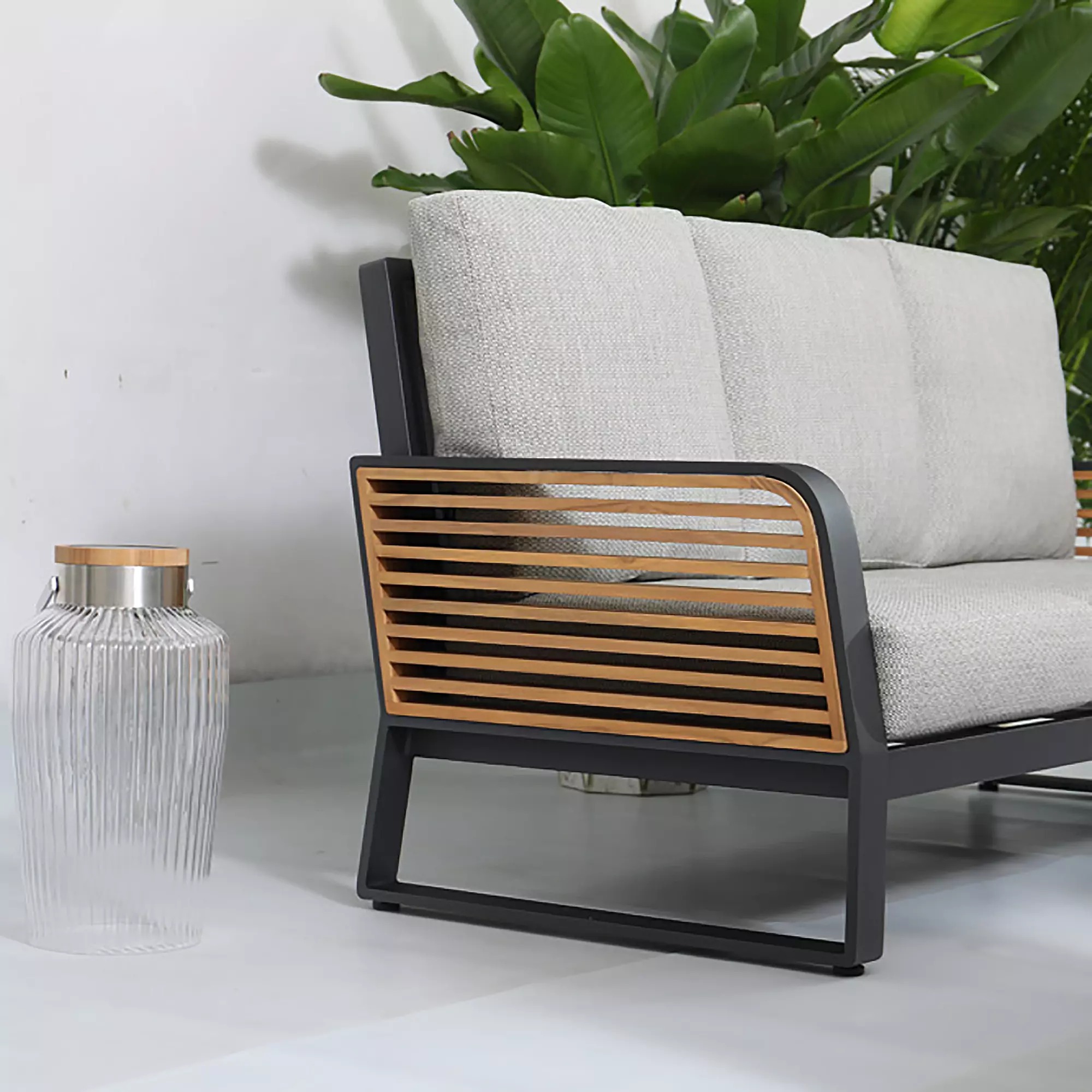 SOFÁ 2 CUERPOS PARA EXTERIOR DE MADERA TECSA Y ALUMINIO - 3