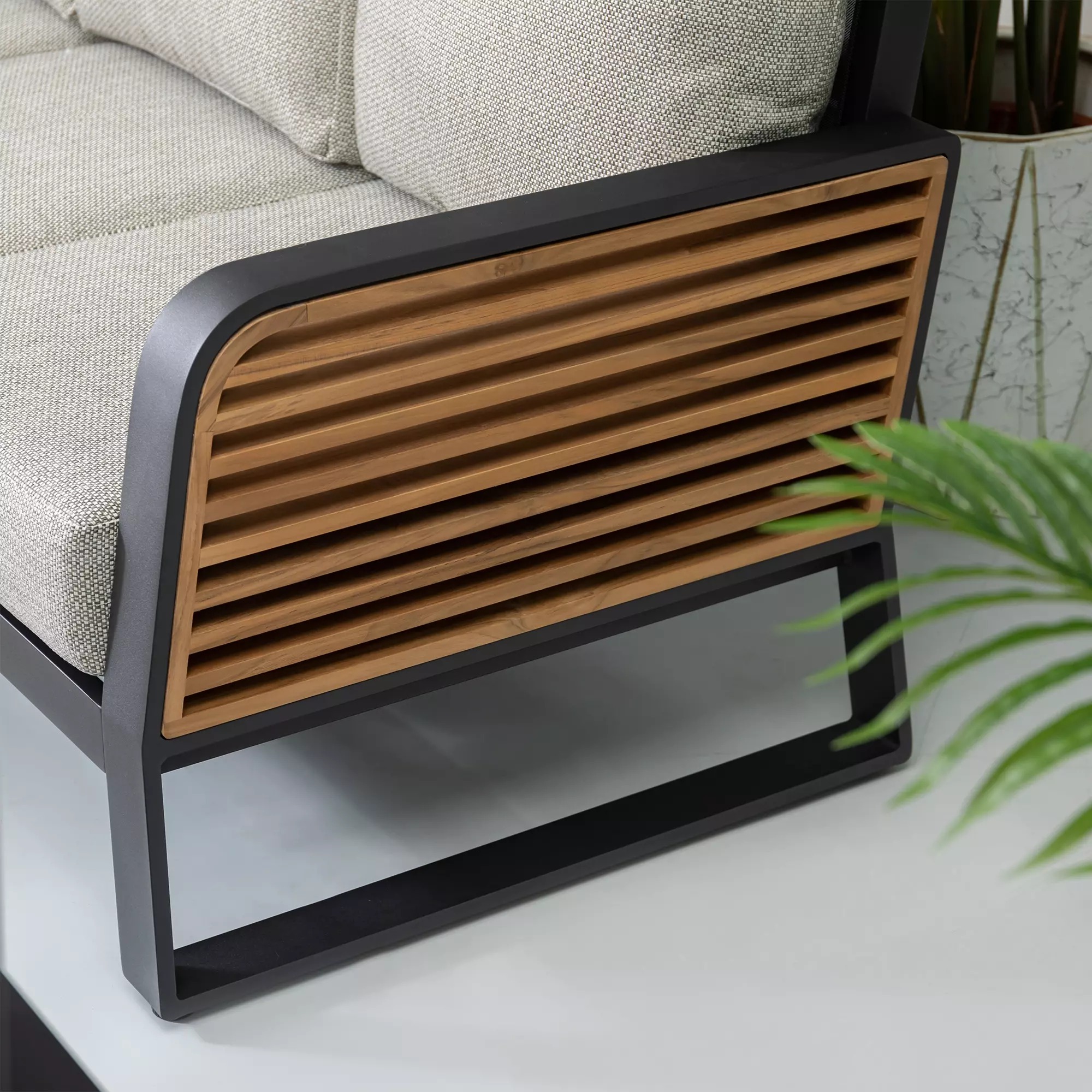 SOFÁ 2 CUERPOS PARA EXTERIOR DE MADERA TECSA Y ALUMINIO - 5