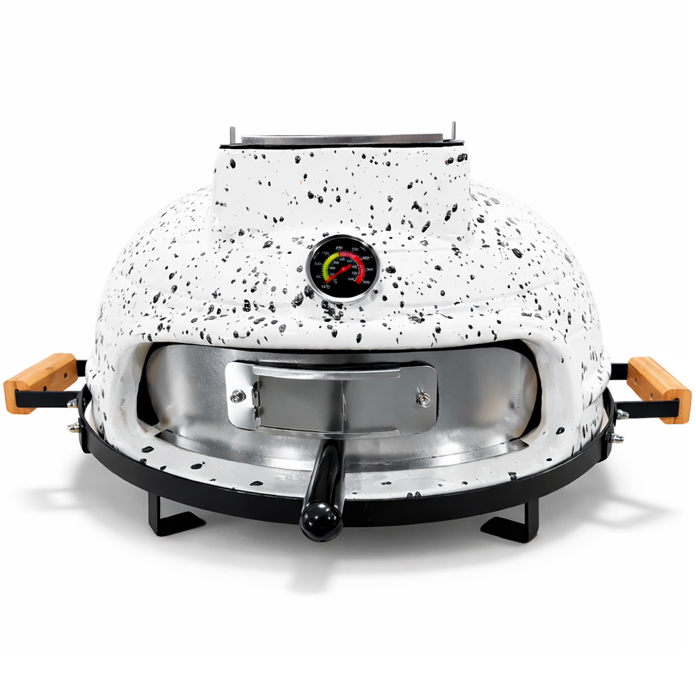 HORNO PIZZERO DE CERÁMICA A LEÑA DE 21' WHITE ACTION PAINT - 1