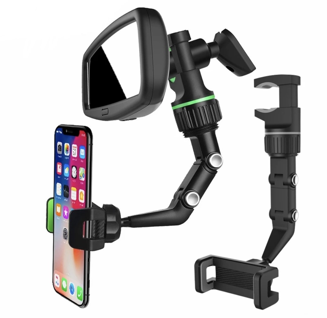 Supporto Universale Per Cellulare Auto Con Fissaggio A Specchietto Retrovisore - Rotazione 360°