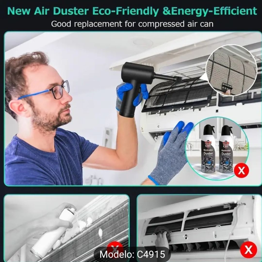 PISTOLA PULVERIZADOR LIMPIADOR DE POLVO, PORTÁTIL, RECARGABLE POR USB - 5