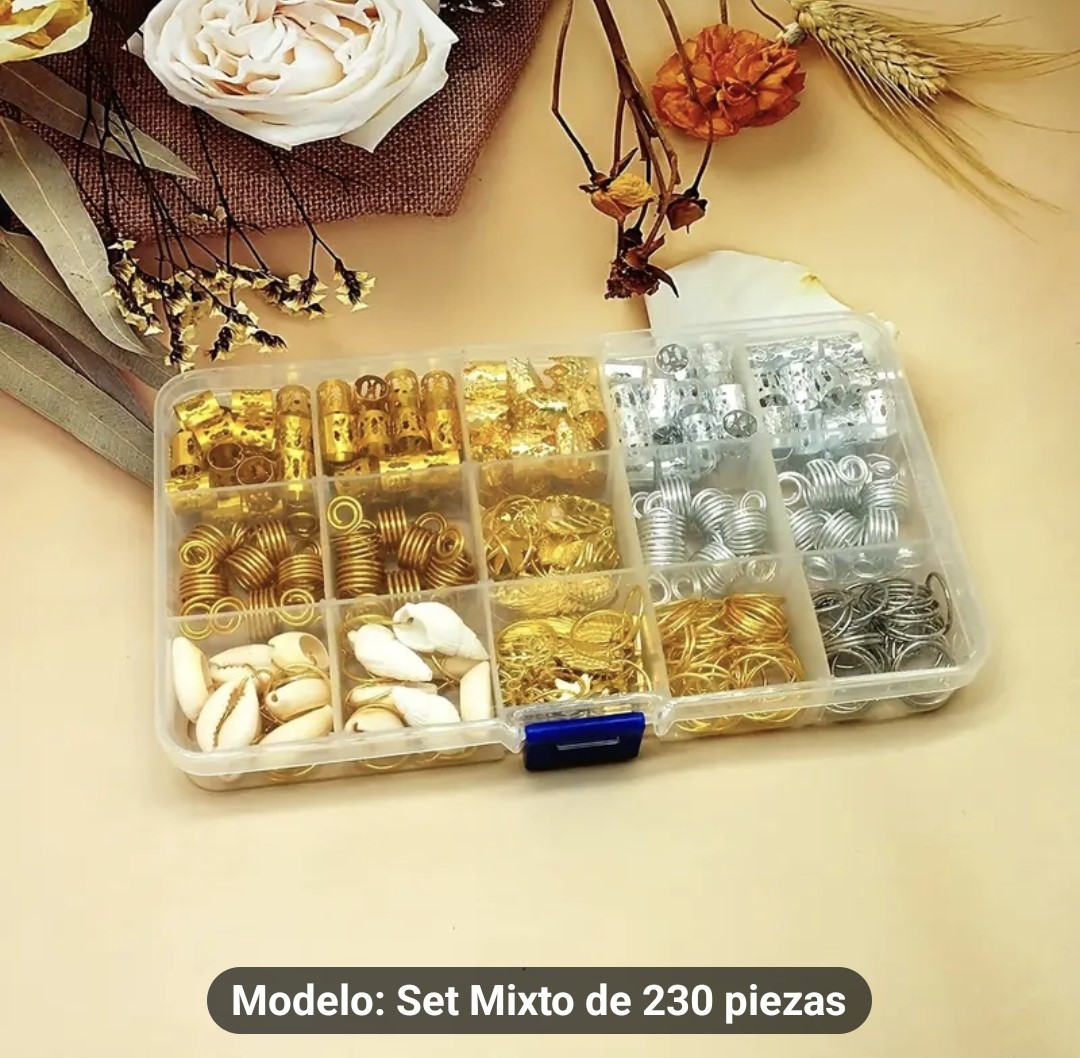 KIT DE 230 PIEZAS PARA DREADLOCKS DIY - ESTILO HIP HOP PUNK - 1