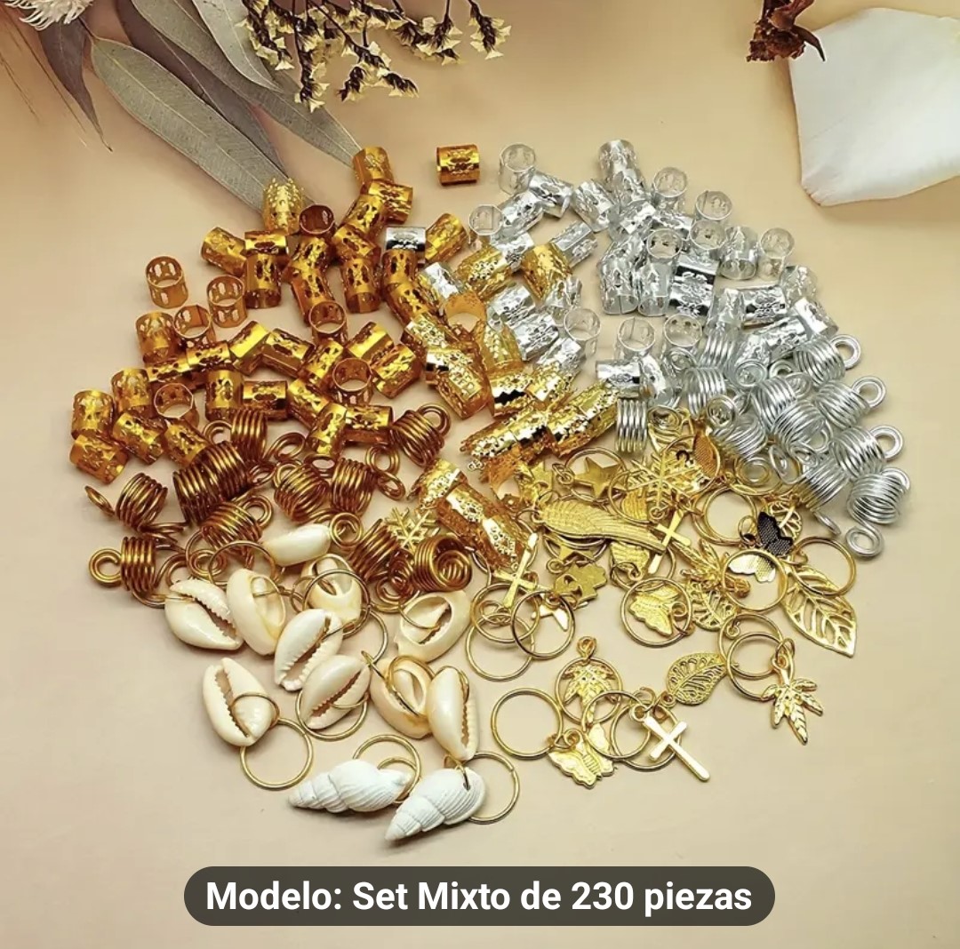 KIT DE 230 PIEZAS PARA DREADLOCKS DIY - ESTILO HIP HOP PUNK - 2