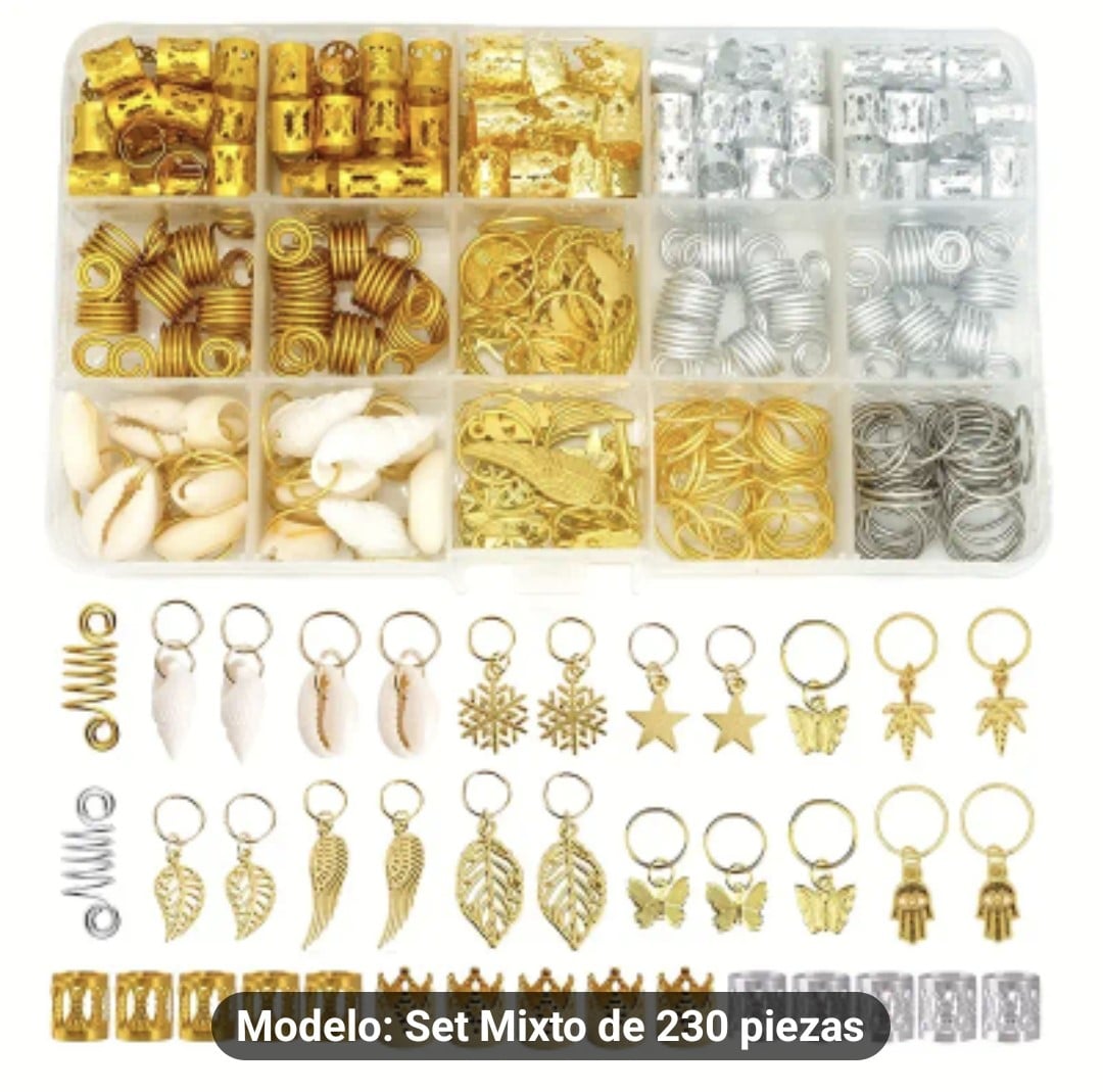 KIT DE 230 PIEZAS PARA DREADLOCKS DIY - ESTILO HIP HOP PUNK - 4
