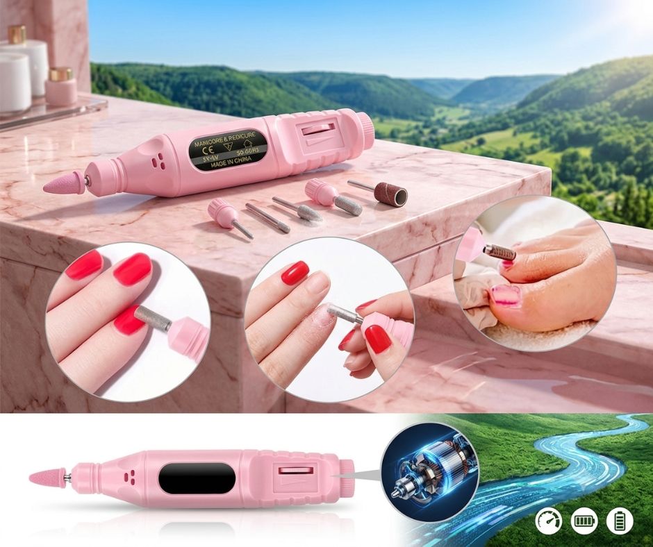 PULIDOR DE UÑAS ELÉCTRICO MANICURA PEDICURA + KIT DE PULIDO - 2