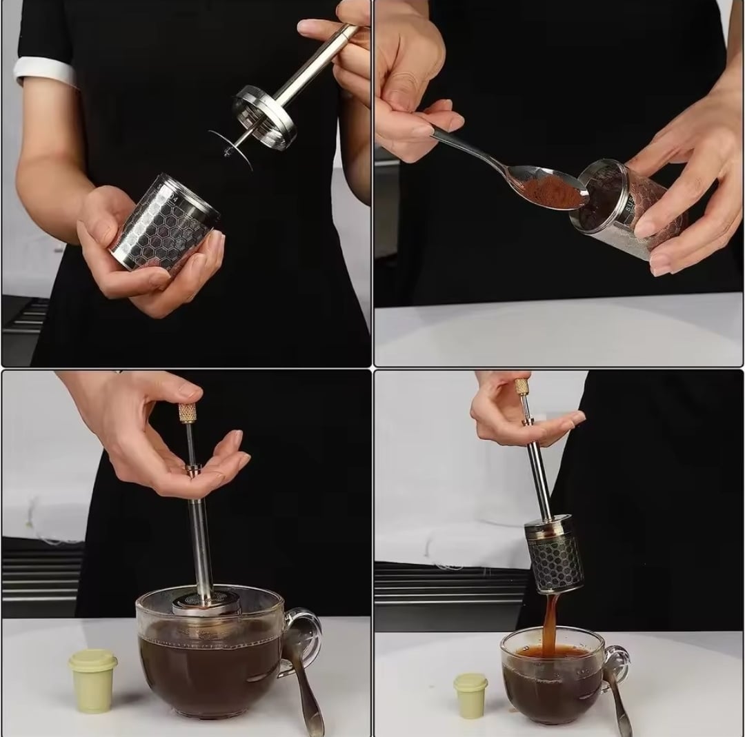 INFUSOR DE TÉ Y CAFÉ TIPO PRENSA / MEZCLADOR DE LIBERACIÓN RÁPIDA - 4