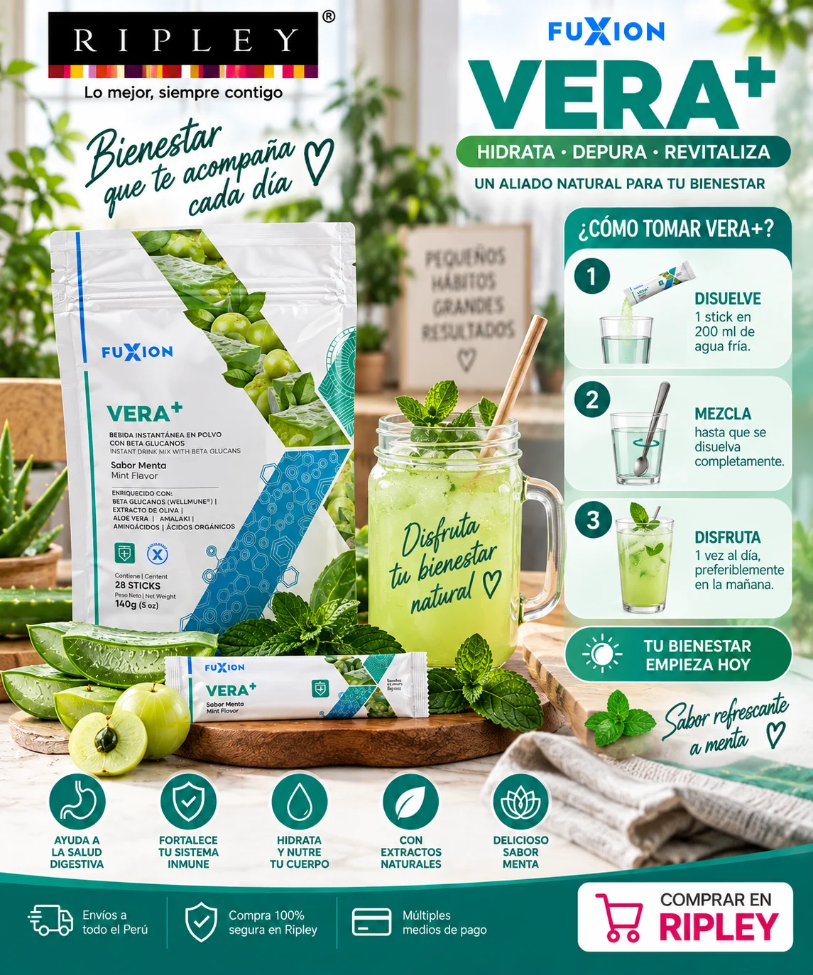 SUPLEMENTO FUXION VERA+ SISTEMA RESPIRATORIO 28 STICKS - 2