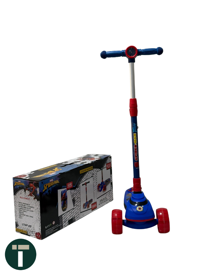 COOLTRI SCOOTER HIDRAULICO CON BLUETOOTH SPIDER MAN - 1