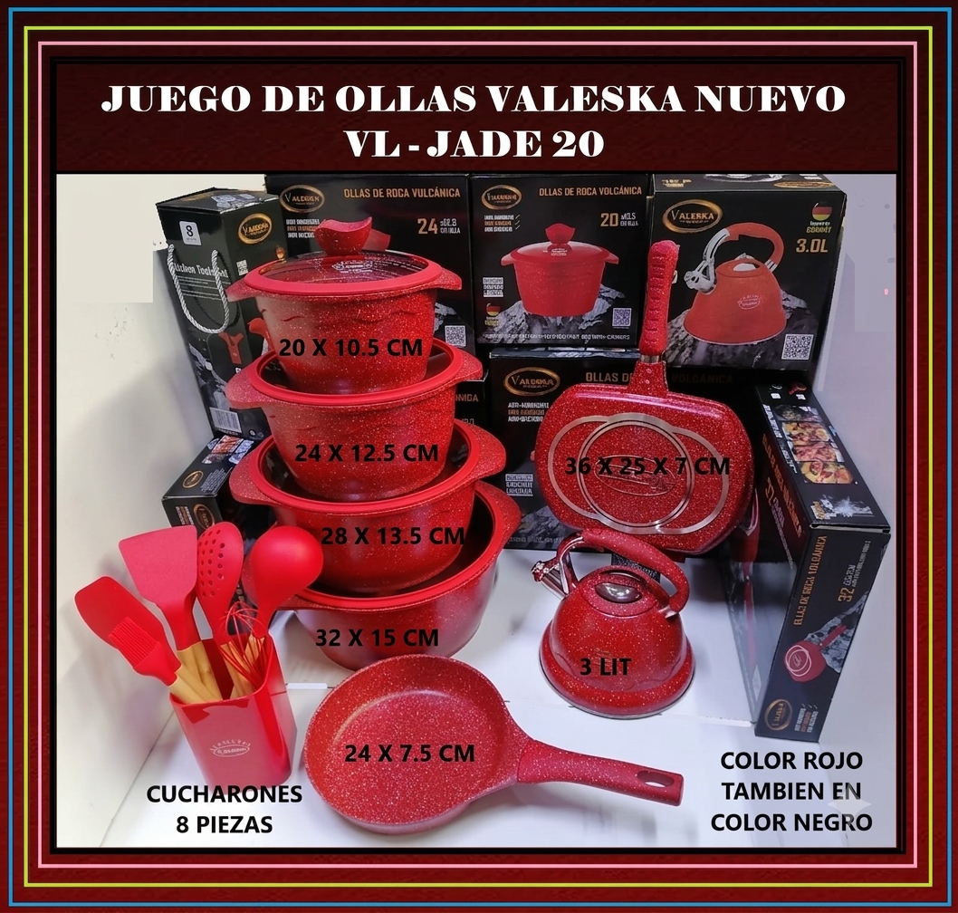 JUEGO DE OLLAS ROCA VOLCANICA VALESKA - 20 PZ - 1