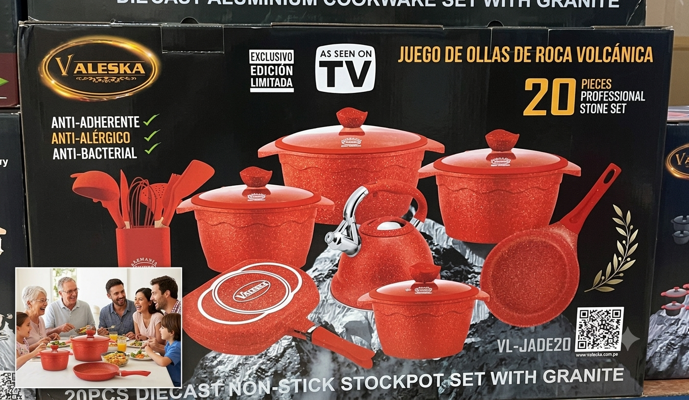 JUEGO DE OLLAS ROCA VOLCANICA VALESKA - 20 PZ - 2